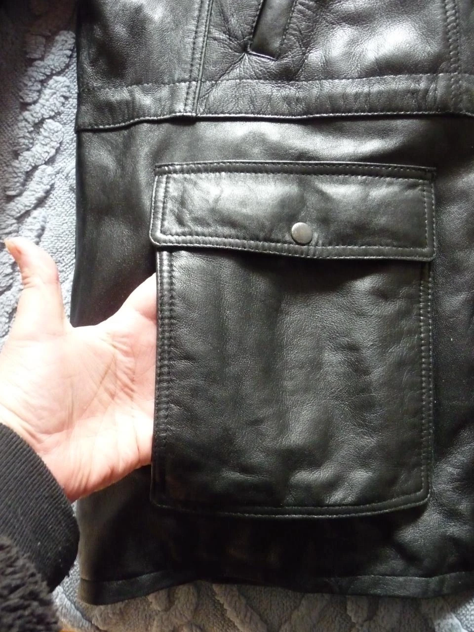 3/4 length leather jacket/blouson – photo 17